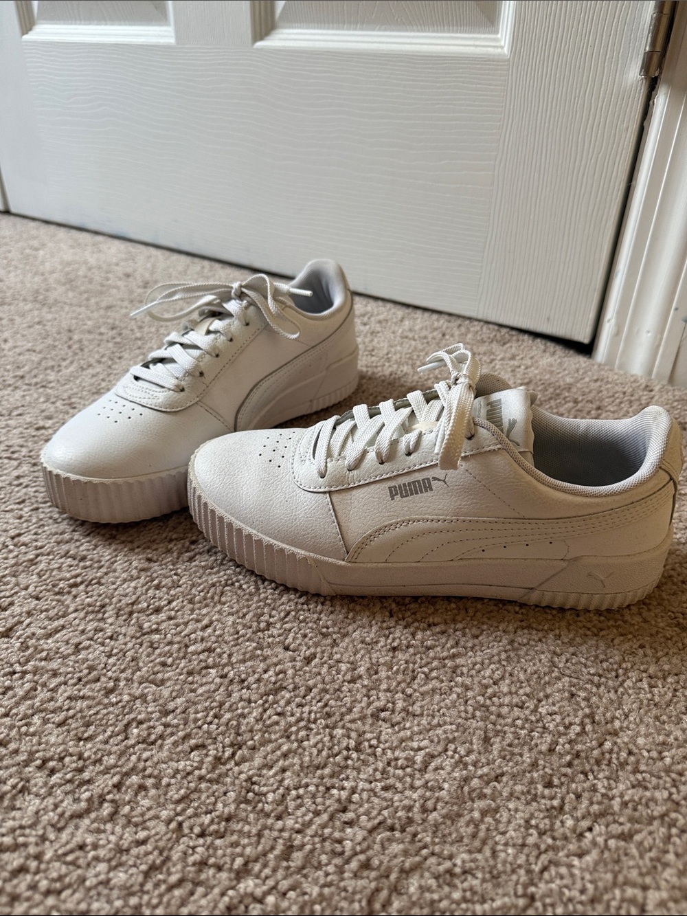 Puma White Low-Top Platform Sneakers